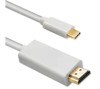 Kabel USB Qoltec 50414 USB 3.1 typ C - HDMI A 1m Biały