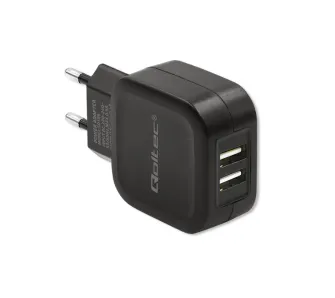 Ładowarka sieciowa Qoltec 50186 2x USB 17W Czarny