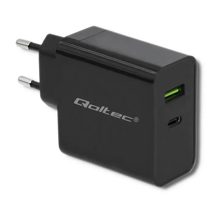 Ładowarka sieciowa Qoltec 51717 USB-A USB-C 45W Czarny