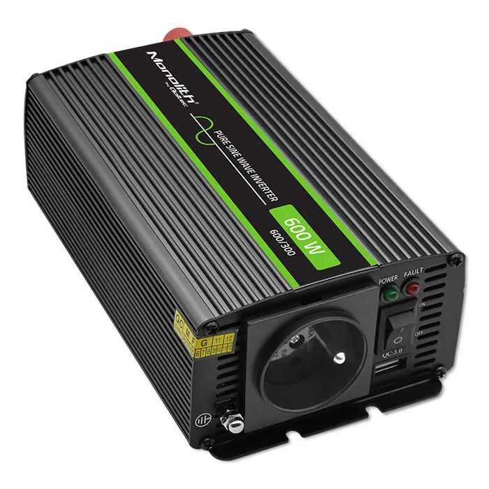 Przetwornica Qoltec Monolith 12/230V 300/600W Czarny