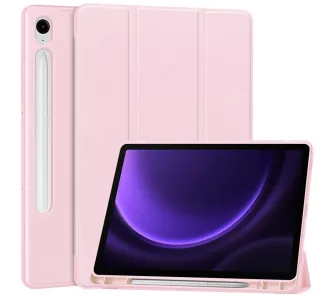 Etui na tablet Bizon Case Tab Lizard z klapką Samsung Galaxy Tab S10 FE / S10 Lite / S9 / S9 FE Różowy