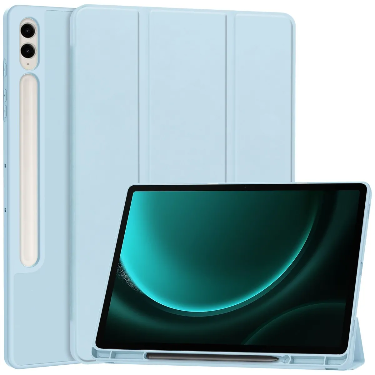 Etui na tablet Bizon Case Tab Lizard z klapką do Samsung Galaxy Tab S9 FE Plus Błękitny