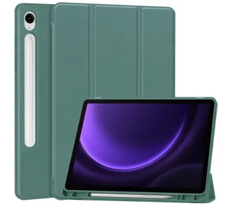 Etui na tablet Bizon Case Tab Lizard z klapką do Samsung Galaxy Tab S10 FE / S10 Lite / S9 / S9 FE Ciemnozielony