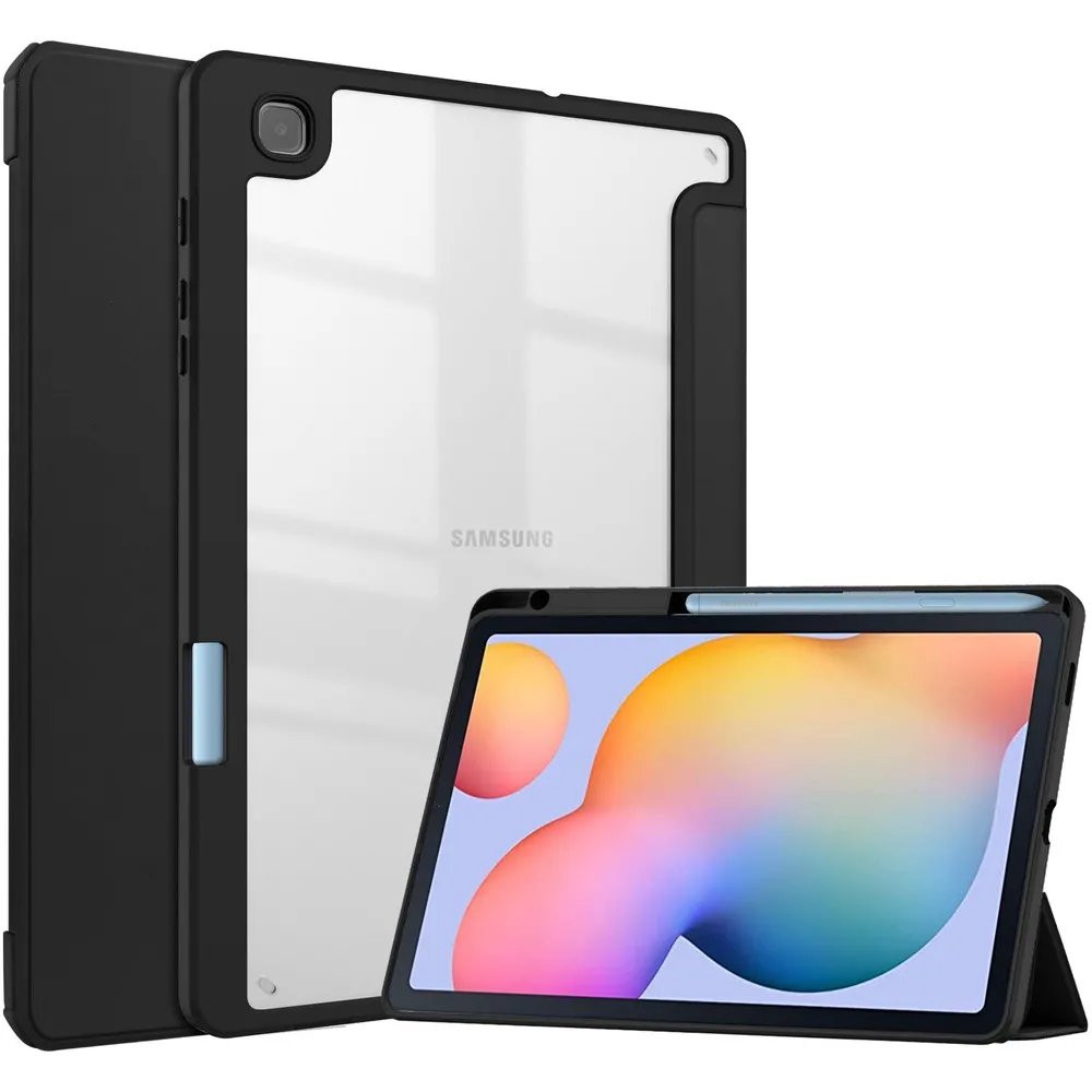 Etui na tablet Bizon Case Tab Clear Matt z klapką do Samsung Galaxy Tab S6 Lite 2022/2020 Czarny