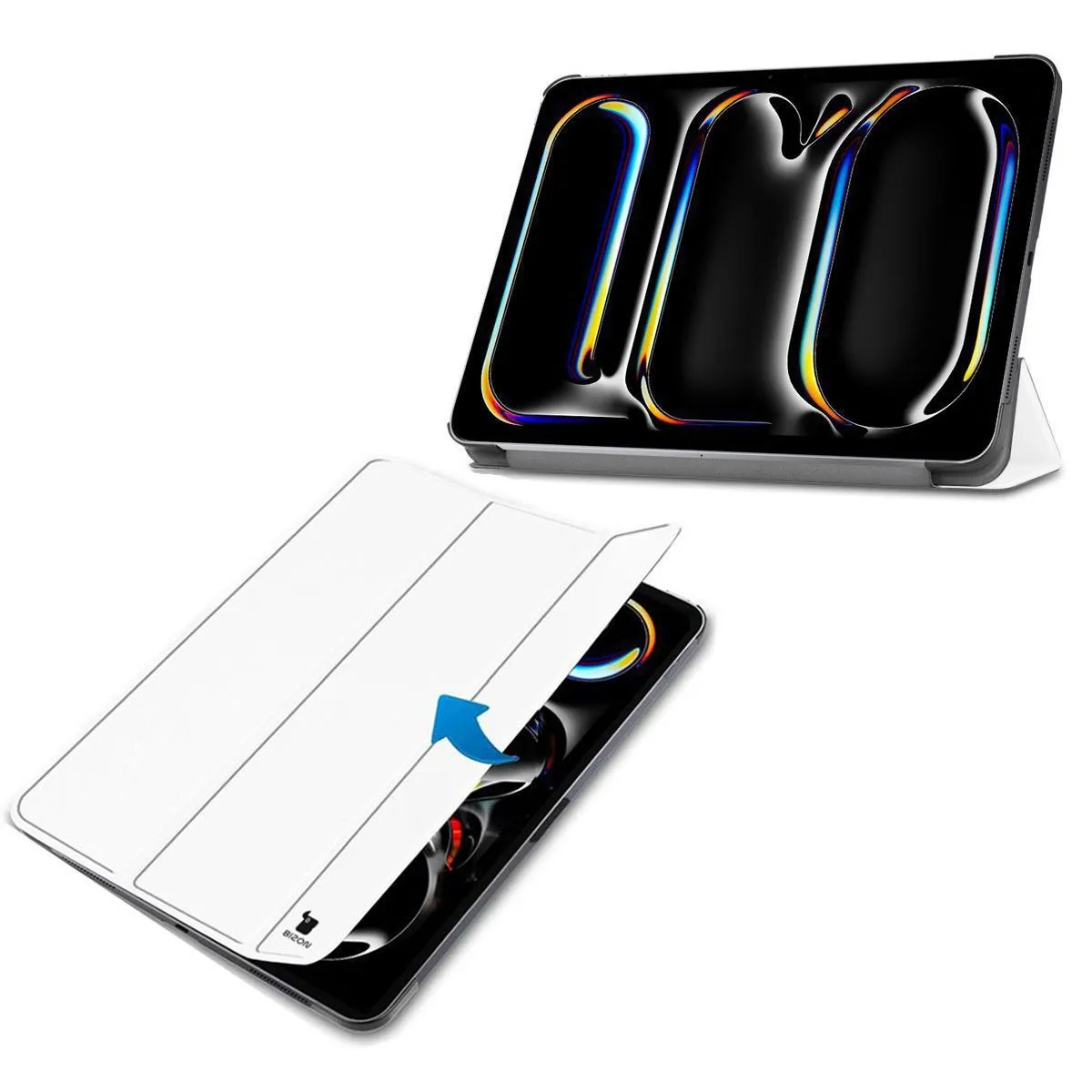 Etui na tablet Bizon Case Tab Croc z klapką do iPad Pro 11" 2025 / 2024 Biały