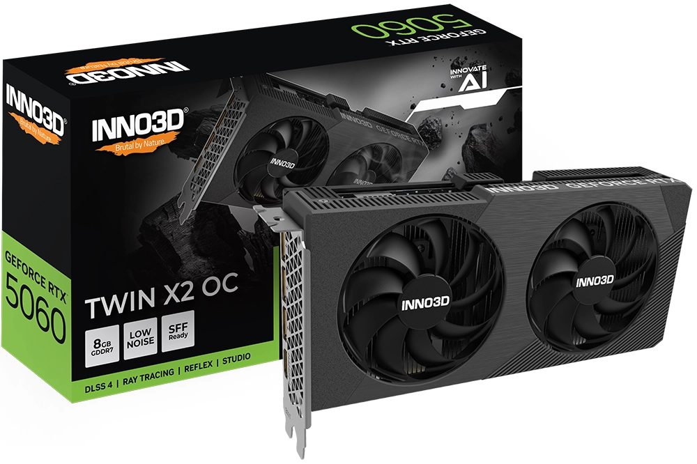 Karta graficzna Inno3D GeForce RTX 5060 Twin X2 OC V2 8GB GDDR7 128bit DLSS 4