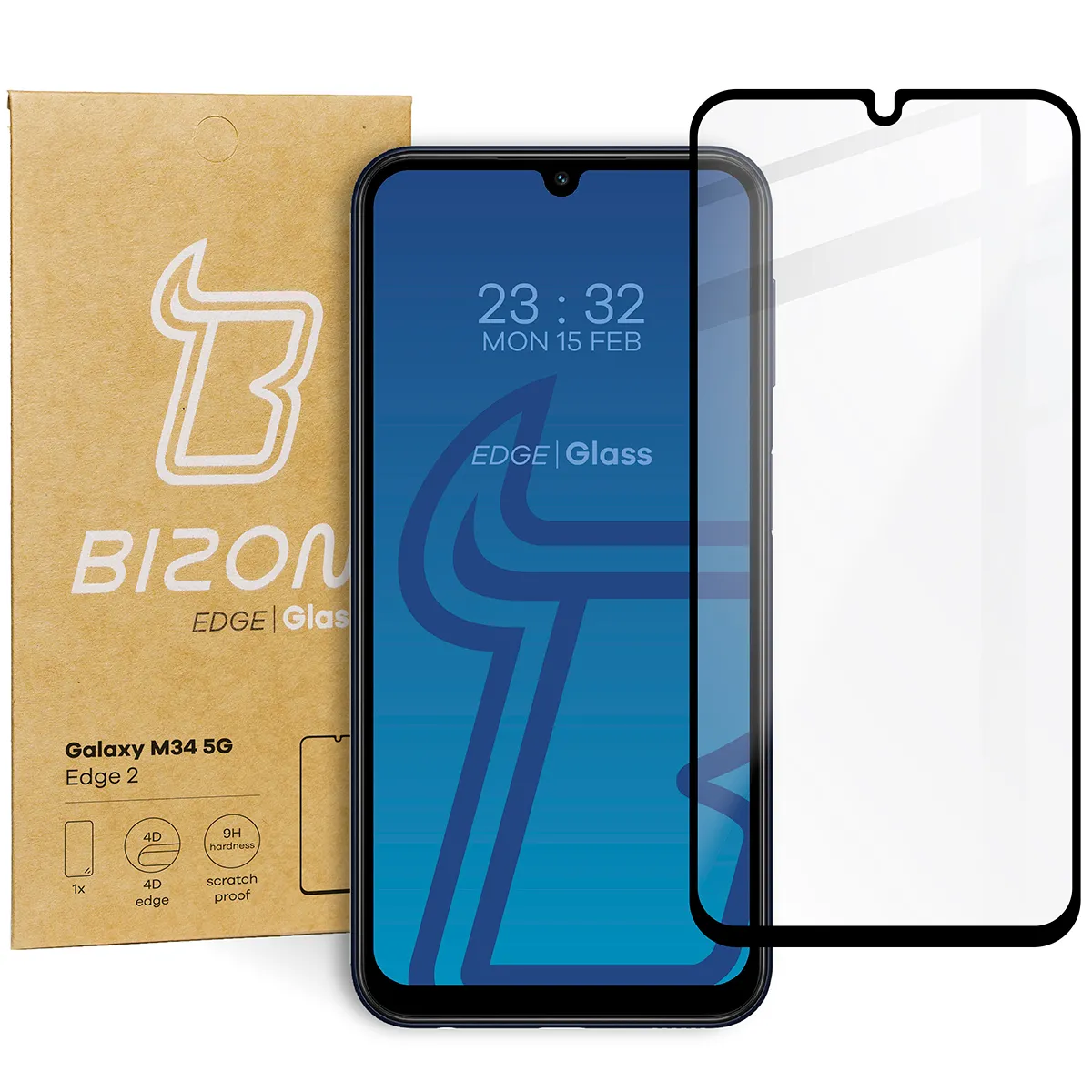 Szkło hartowane Bizon pełne Edge 2 do Samsung Galaxy M34 5G