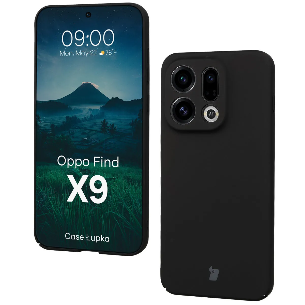 Etui Bizon Łupka do Oppo Find X9 Czarny