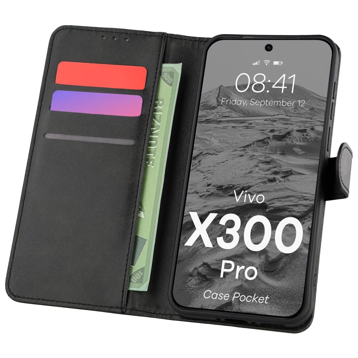 Etui Bizon Pocket do Vivo X300 Pro Czarny