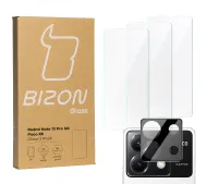 Bizon 3x Szkło hartowane + szybka na aparat Clear 2 Pack do POCO M6 Pro 4G / Xiaomi Redmi Note 13 Pro 4G