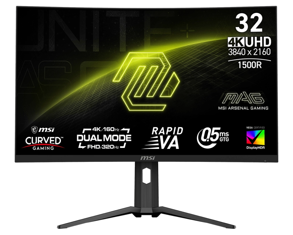 Monitor MSI MAG 321CUPDF 32" 4K Rapid VA Dual Mode 160Hz/320Hz 0,5ms Zakrzywiony Gamingowy