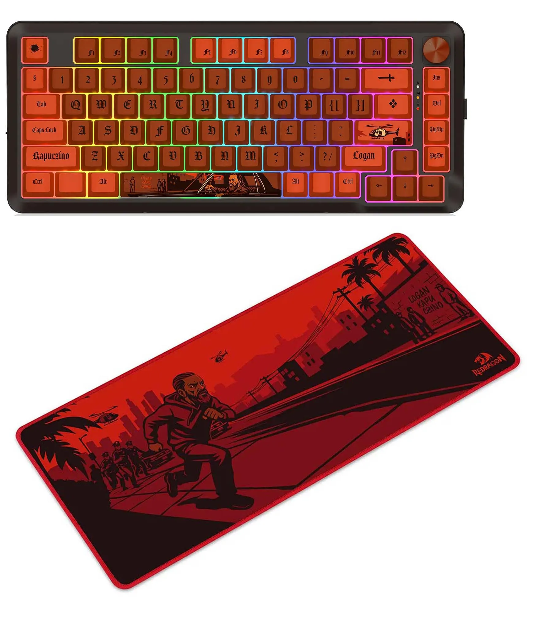 Klawiatura mechaniczna Redragon Redragon K4PUC21N0 Pro + podkładka  K4PUC21N0 z autografem