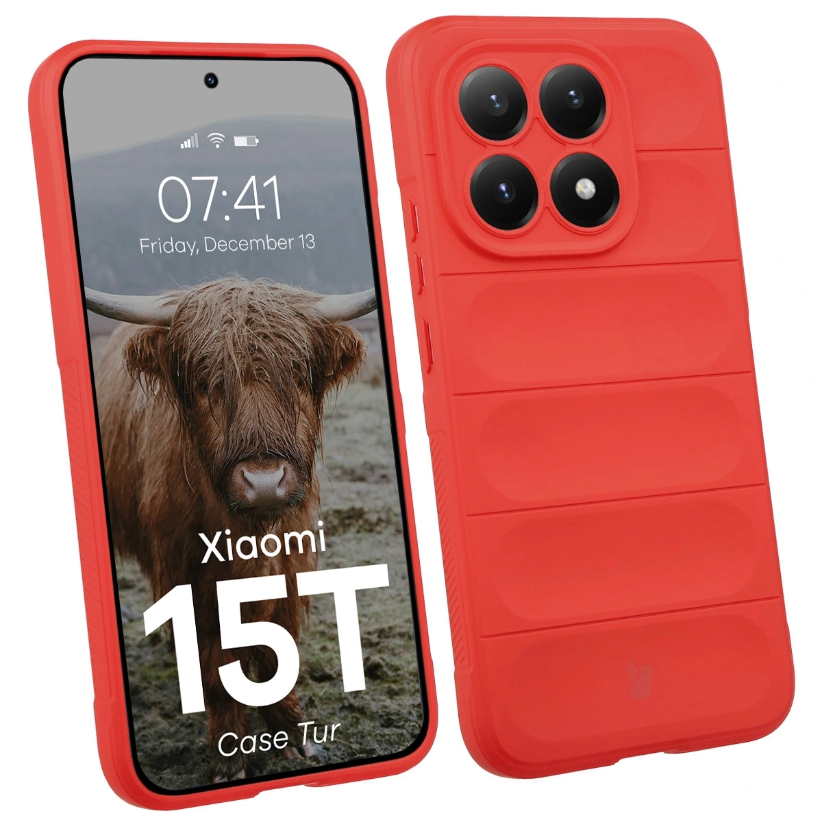 Etui Bizon Tur do Xiaomi 15T Czerwony