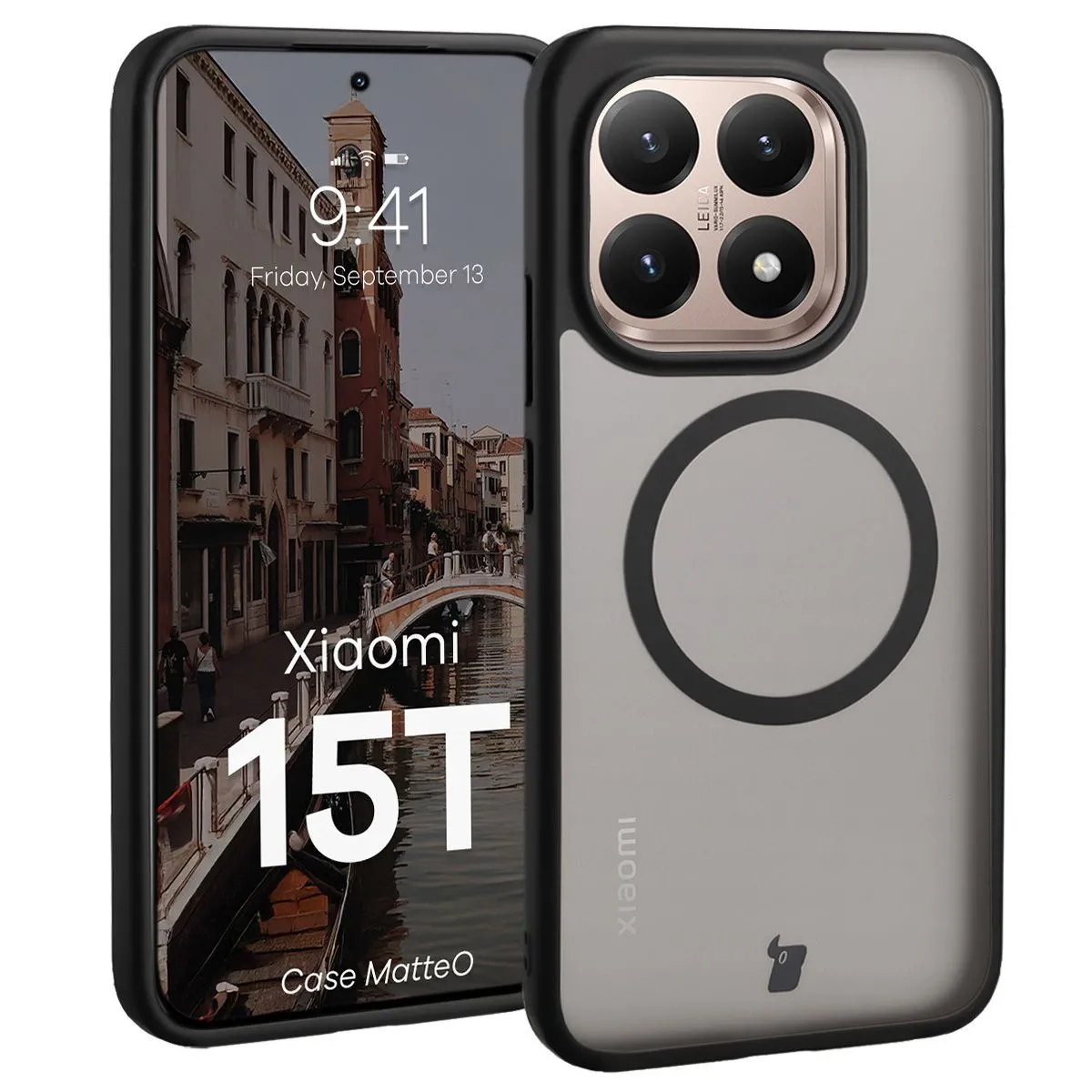 Etui Bizon MatteO do Xiaomi 15T Przydymiony-czarny