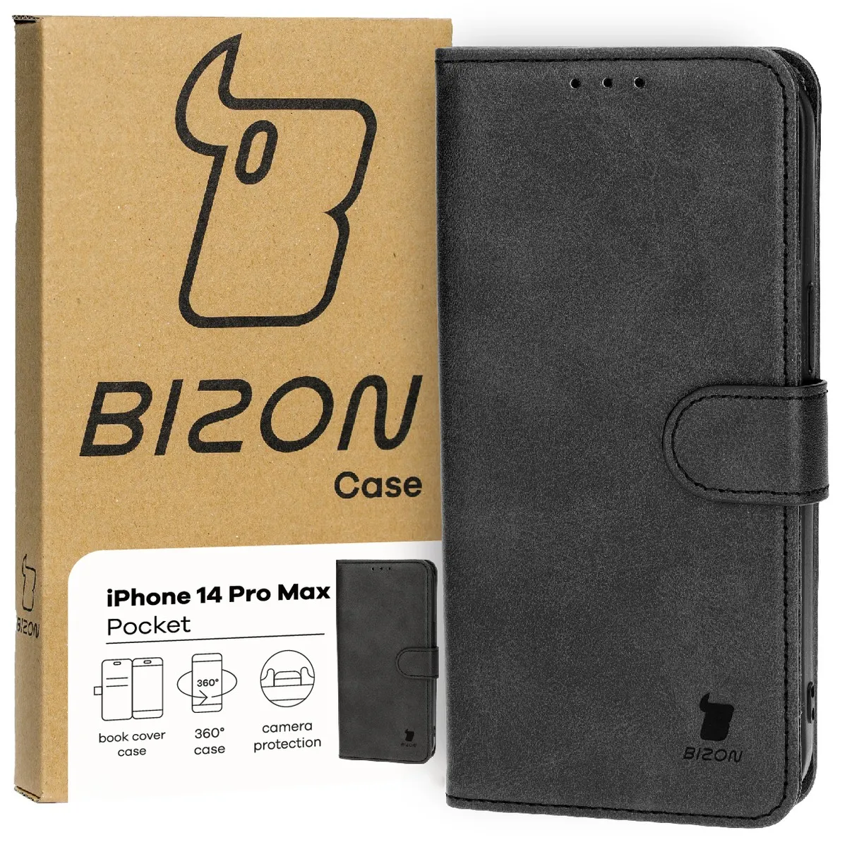 Etui Bizon Pocket do Apple iPhone 14 Pro Max Czarny