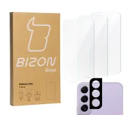 Bizon 3x Szkło hartowane + szybka na aparat Glass Clear Pack do Samsung Galaxy S22