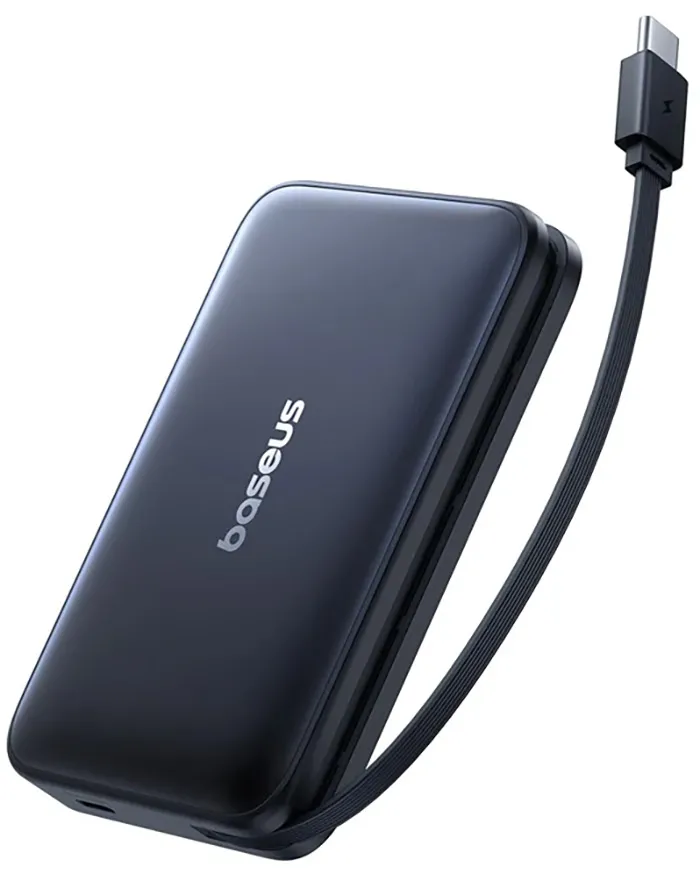 Powerbank Baseus PicoGo Qi2 Magnetic 10000mAh 27W Wbudowany kabel USB-C Czarny