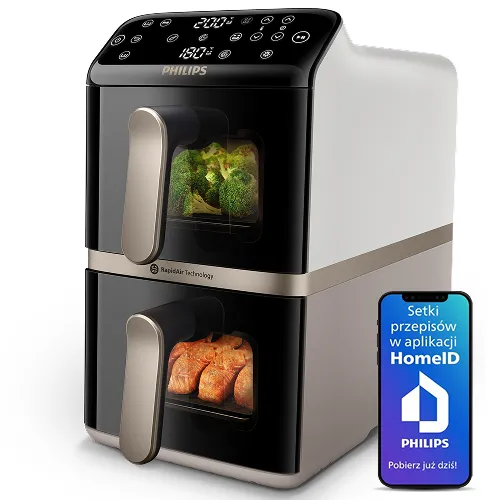 Air fryer Philips Ovi Stacked Dual Basket NA462/80 2750W 10l Aplikacja mobilna