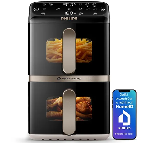 Air fryer Philips Ovi Stacked Dual Basket NA462/80 2750W 10l Aplikacja mobilna