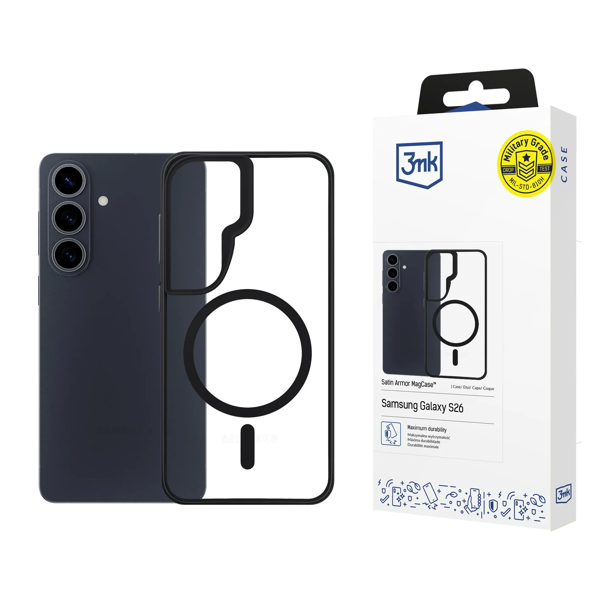 Etui 3mk Satin Armor MagCase do Galaxy S26 Czarny