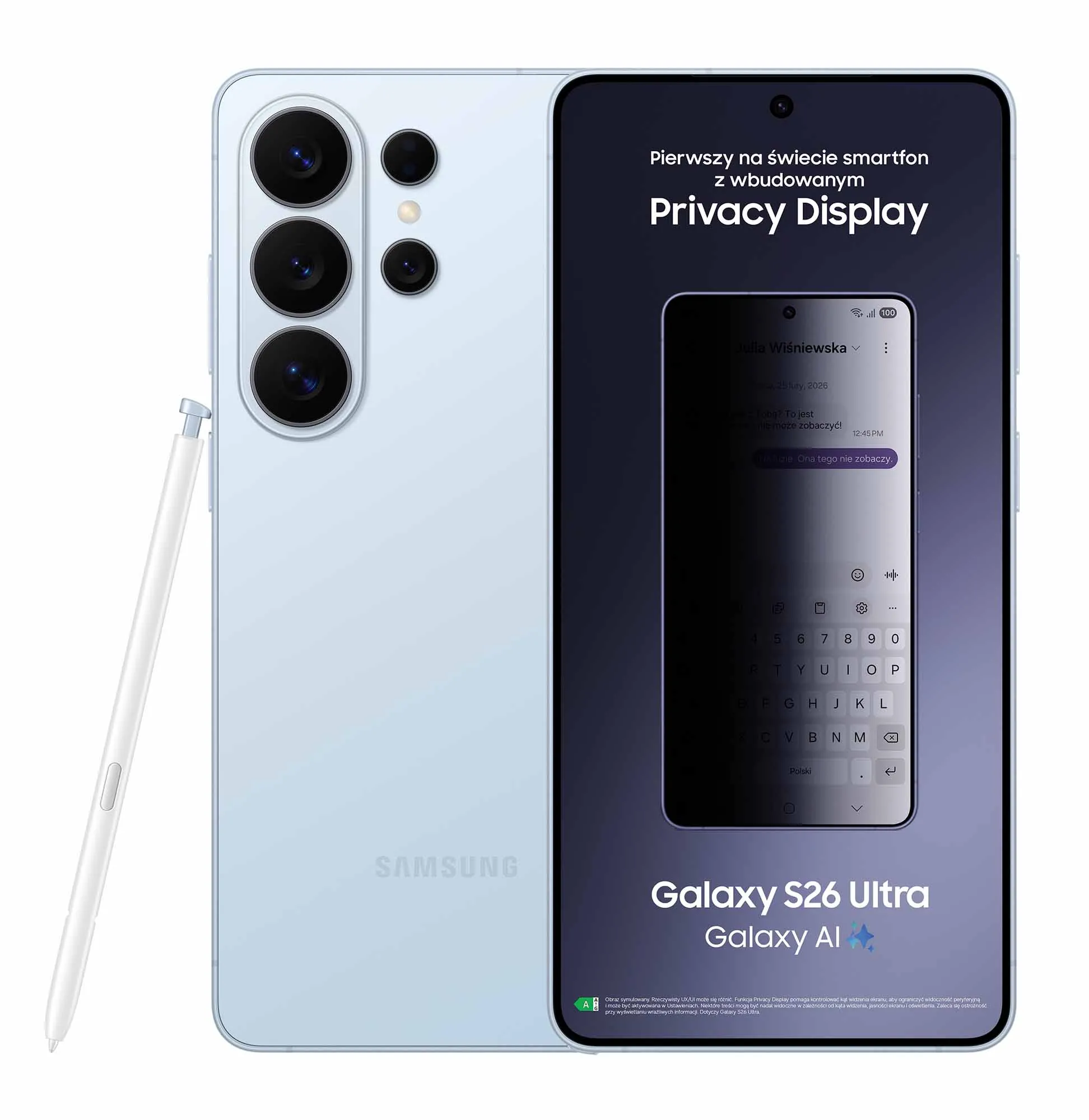 Samsung Galaxy S26 Ultra 12/512GB 6,9" 120Hz 200Mpix Jasnoniebieski