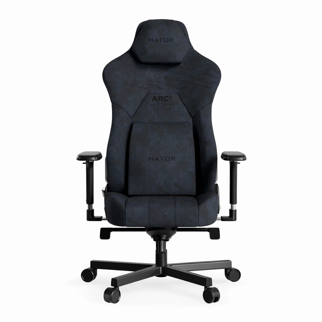 Fotel Hator Arc 3 Velour XL Gamingowy do 180kg Tkanina Czarny