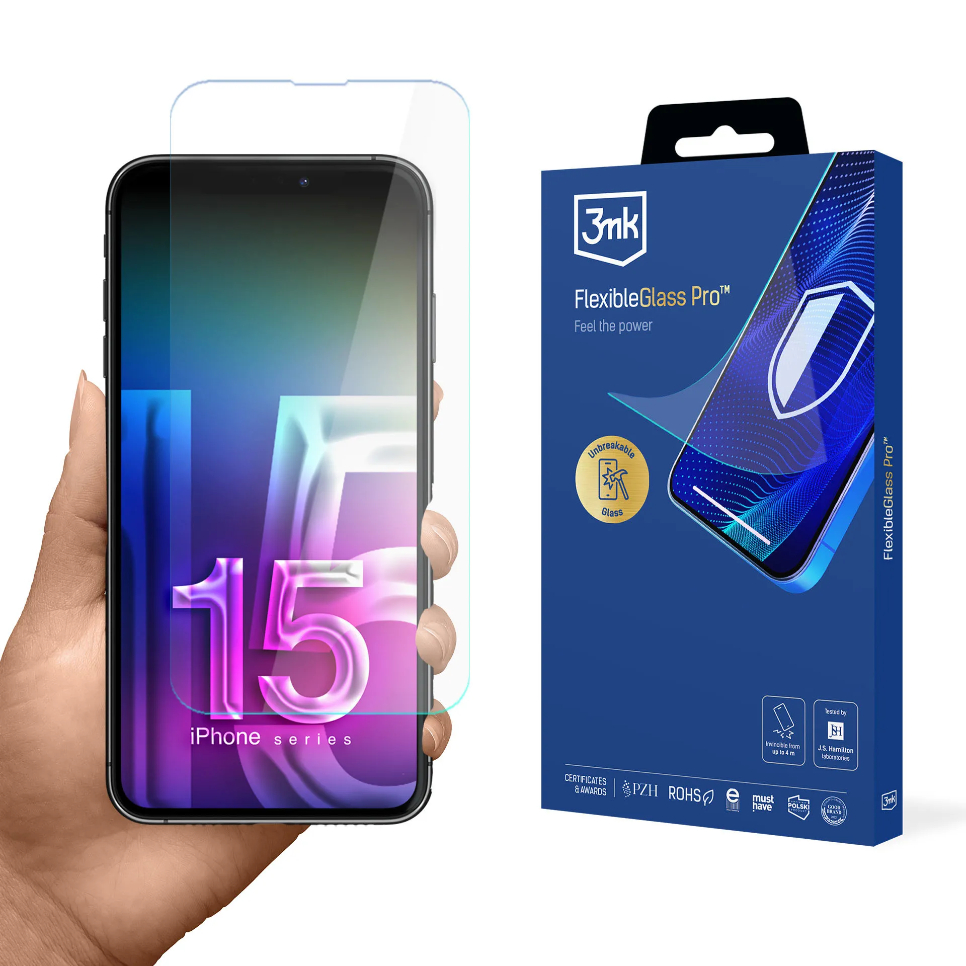 Szkło hybrydowe 3mk FlexibleGlass Pro do iPhone 15 Pro Max