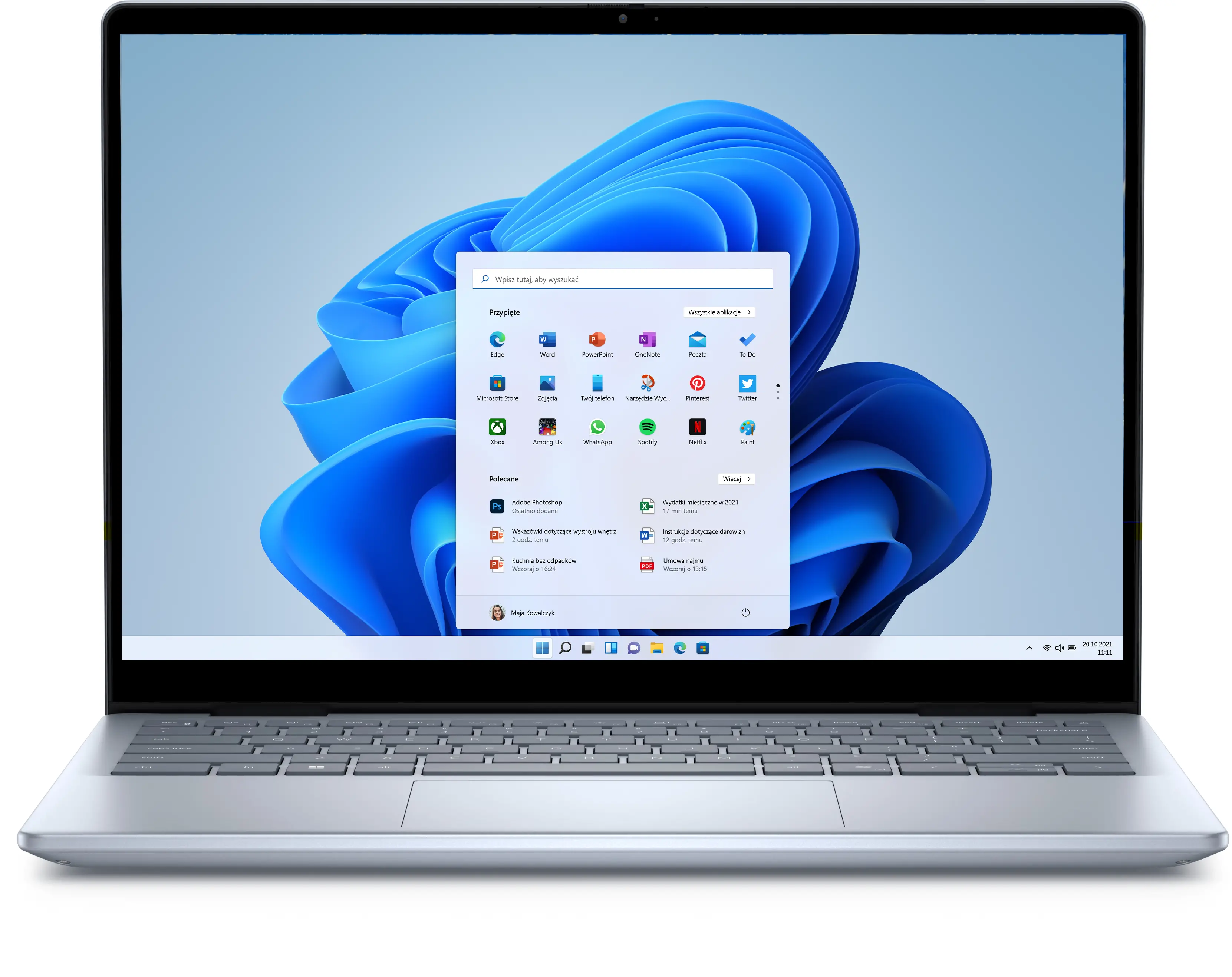 Laptop 2w1 Dell Inspiron 14 7440-8024 2w1 14" Core 7 150U 16GB RAM 1TB Dysk SSD Win11 Srebrno-niebieski Funkcje AI