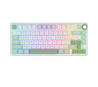 Klawiatura mechaniczna Royal Kludge RK-R75 Sky Cyan Silver Switch Biało-Błękitny