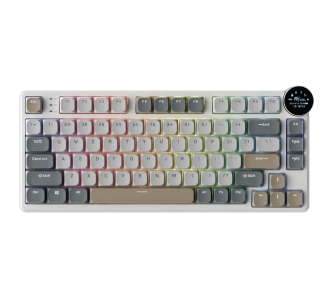 Klawiatura mechaniczna Royal Kludge RK-N80 Low-Profile Brown Tactile Biało-Szary