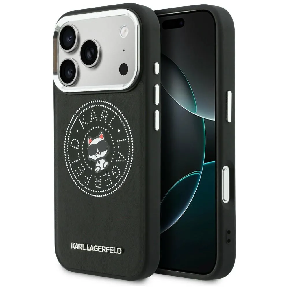 Etui Karl Lagerfeld Point & Choupette Sketch MagSafe do iPhone 17 Pro Max Czarny