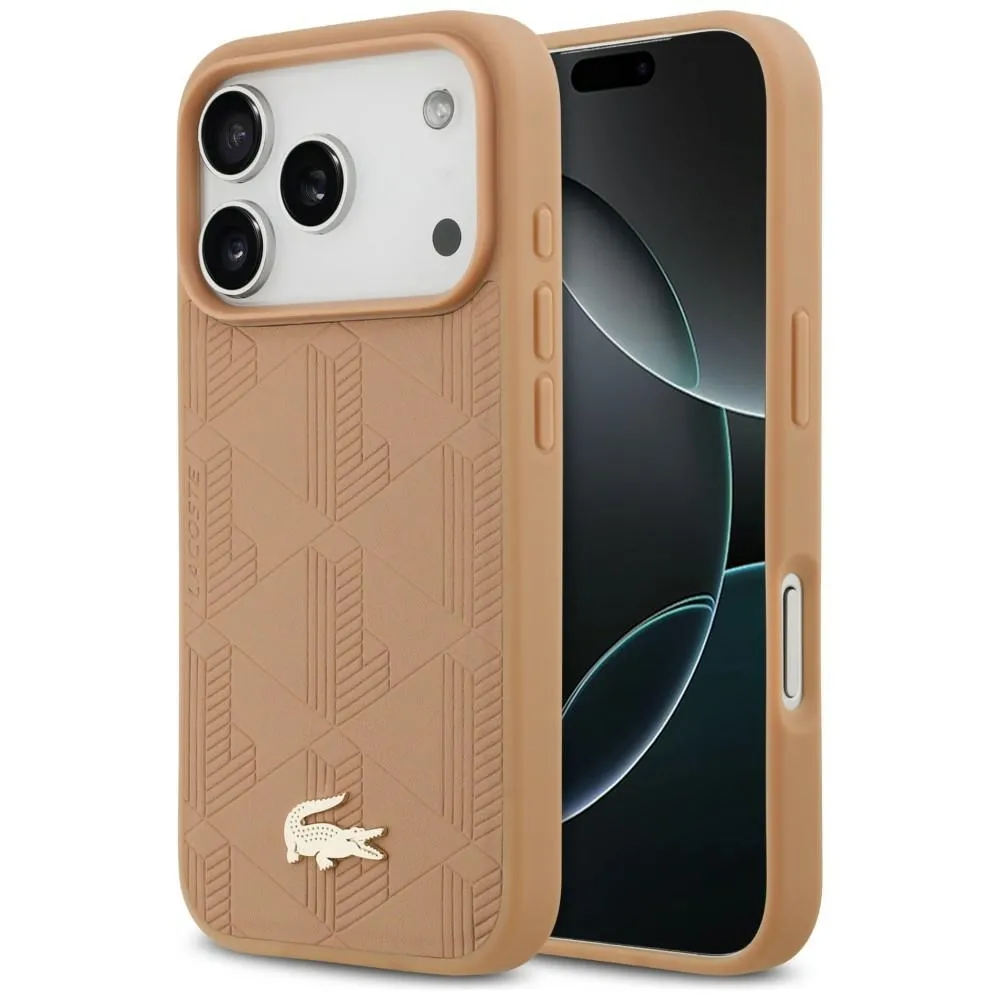 Etui Lacoste Nomograme Gold Logo MagSafe do iPhone 17 Pro Różowy