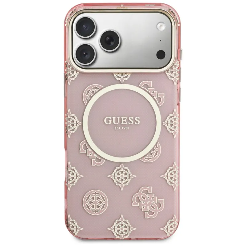 Etui Guess IML Peony Dot MagSafe do iPhone 17 Pro Max Różowy