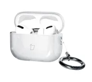 Bizon Case Headphone Clear do AirPods Pro 3 Przezroczysty-Brokatowy