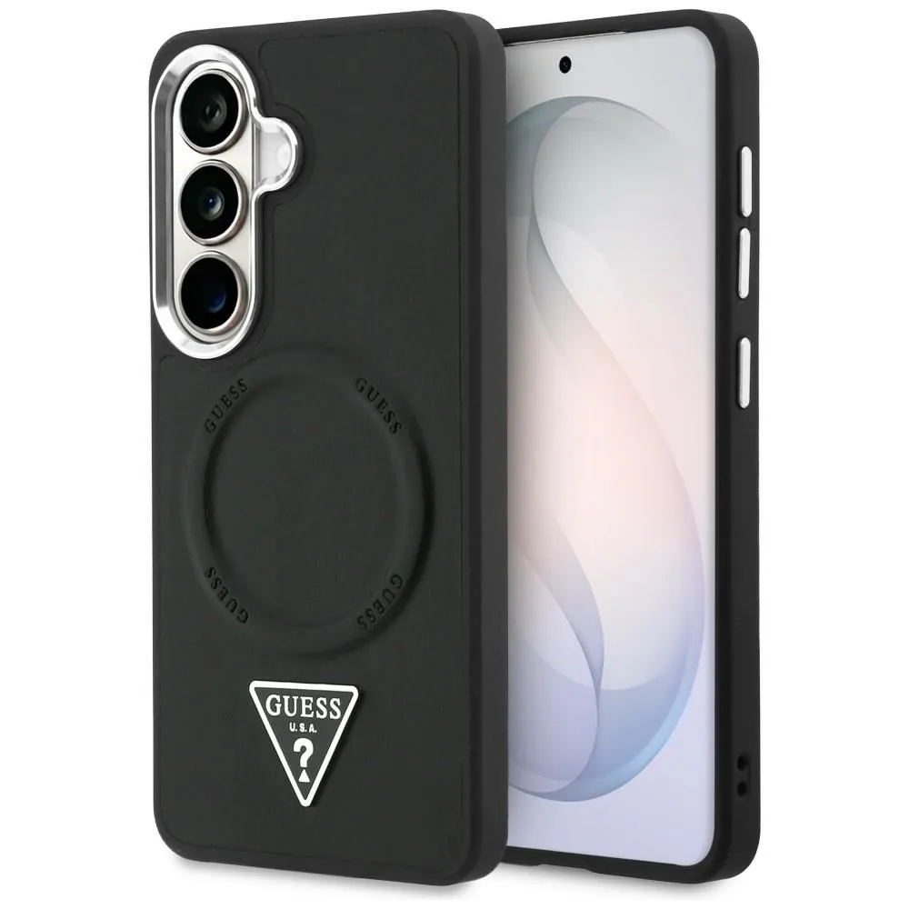 Etui Guess IML Leopard Print Triangle MagSafe do Galaxy S26 Czarny