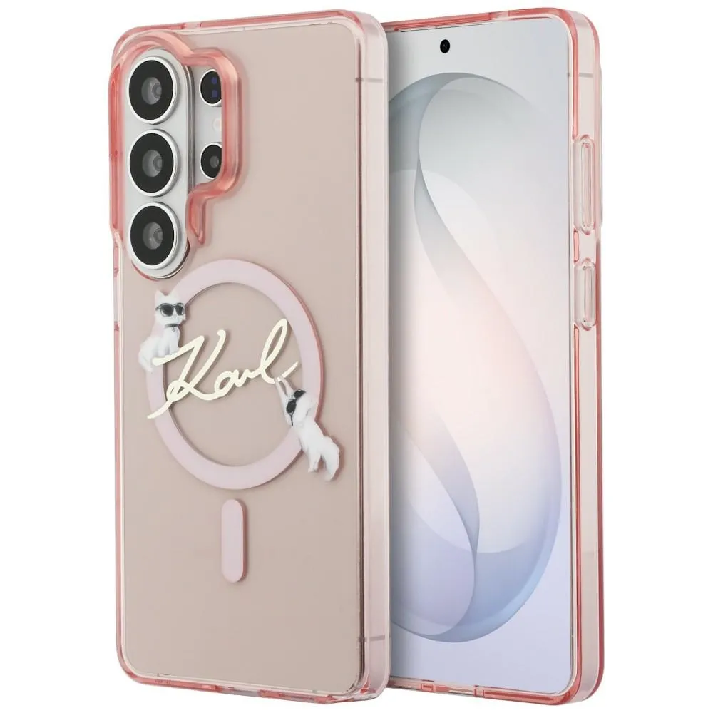 Etui Karl Lagerfeld IML KC Script MagSafe do Galaxy S26 Ultra Różowy