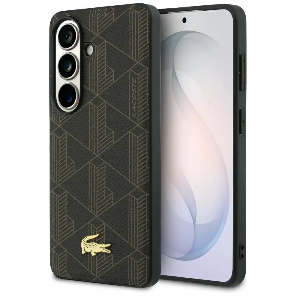 Etui Lacoste PVC Monogram The Blend MagSafe do Galaxy S26+ Brązowy