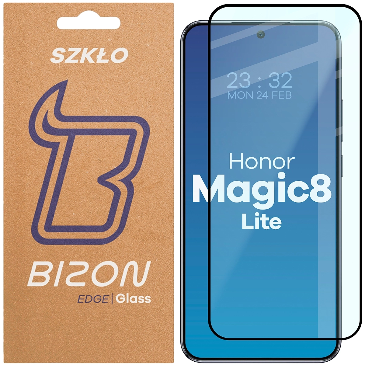 Szkło hartowane Bizon z ramką Glass Edge 2 do Honor Magic8 Lite
