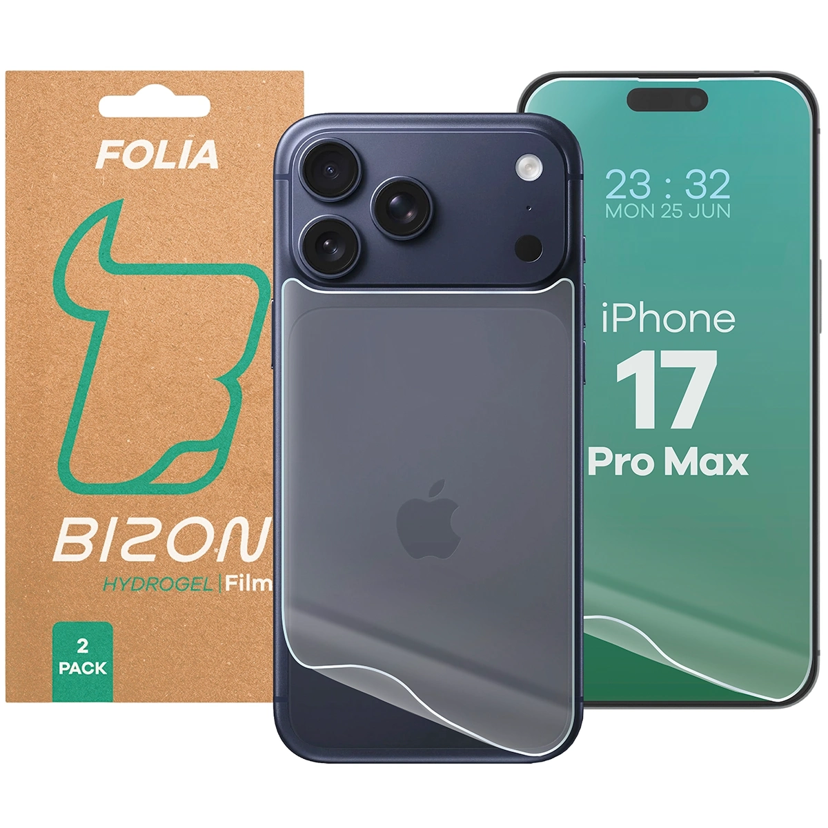 Folia hydrożelowa Bizon na tył i przód Film Hydrogel Pack do iPhone 17 Pro Max