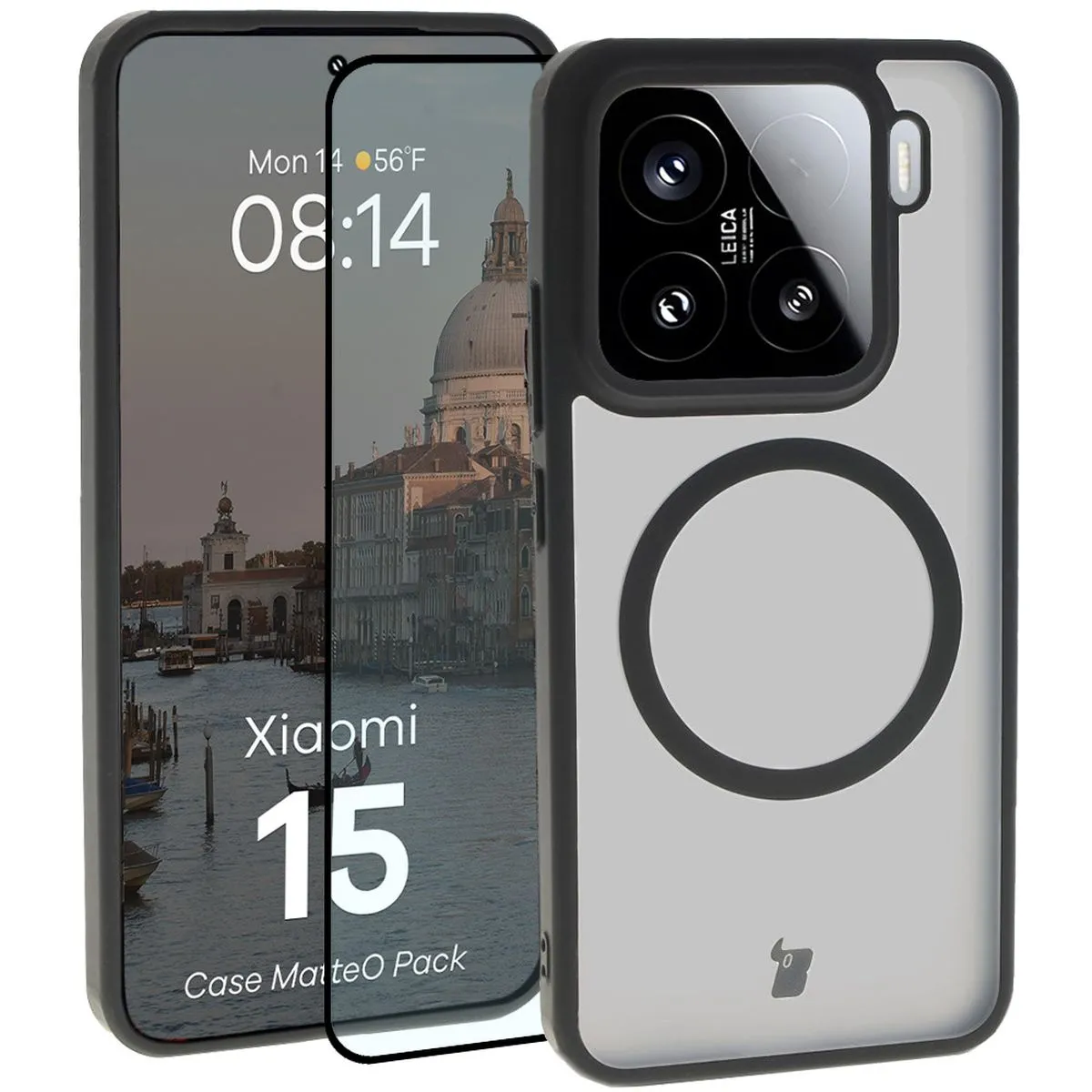 Szkło hartowane Bizon Case MatteO Pack do Xiaomi 15 Czarny