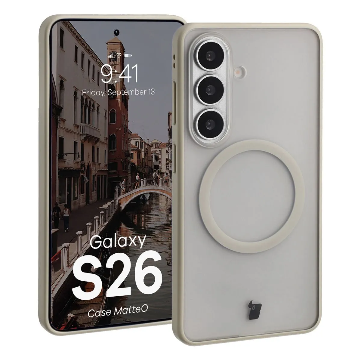 Etui Bizon MatteO do Galaxy S26 Beżowy