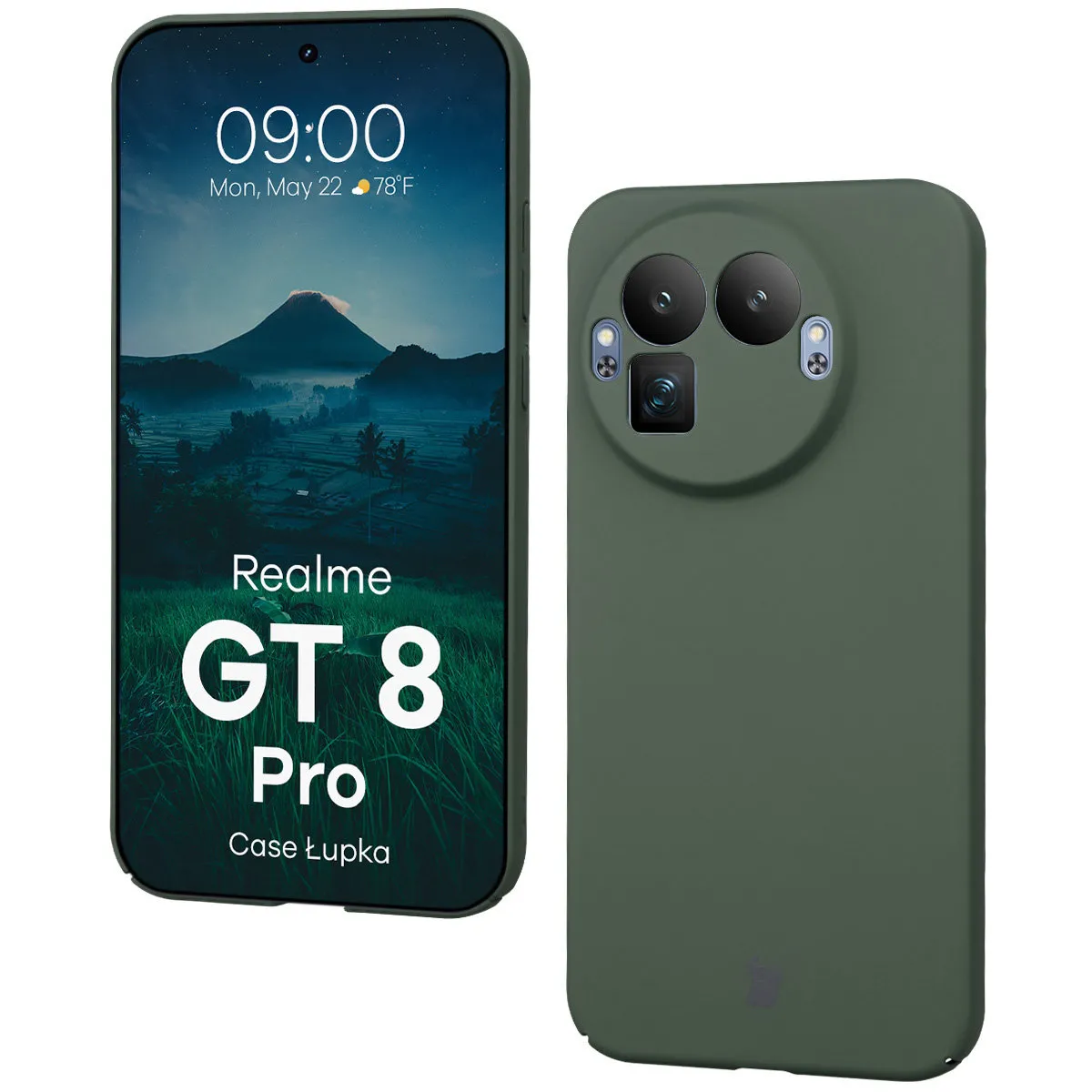 Etui Bizon Łupka do Realme GT 8 Pro Zielony