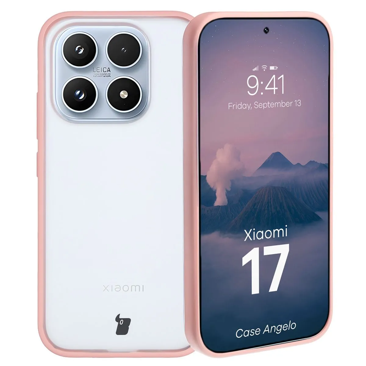 Etui Bizon Angelo do Xiaomi 17 Jasnoróżowy