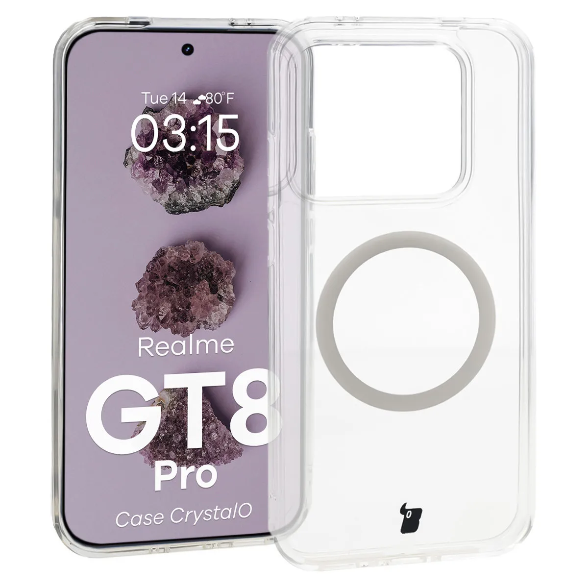 Etui Bizon CrystalO do Realme GT 8 Pro Przezroczysty