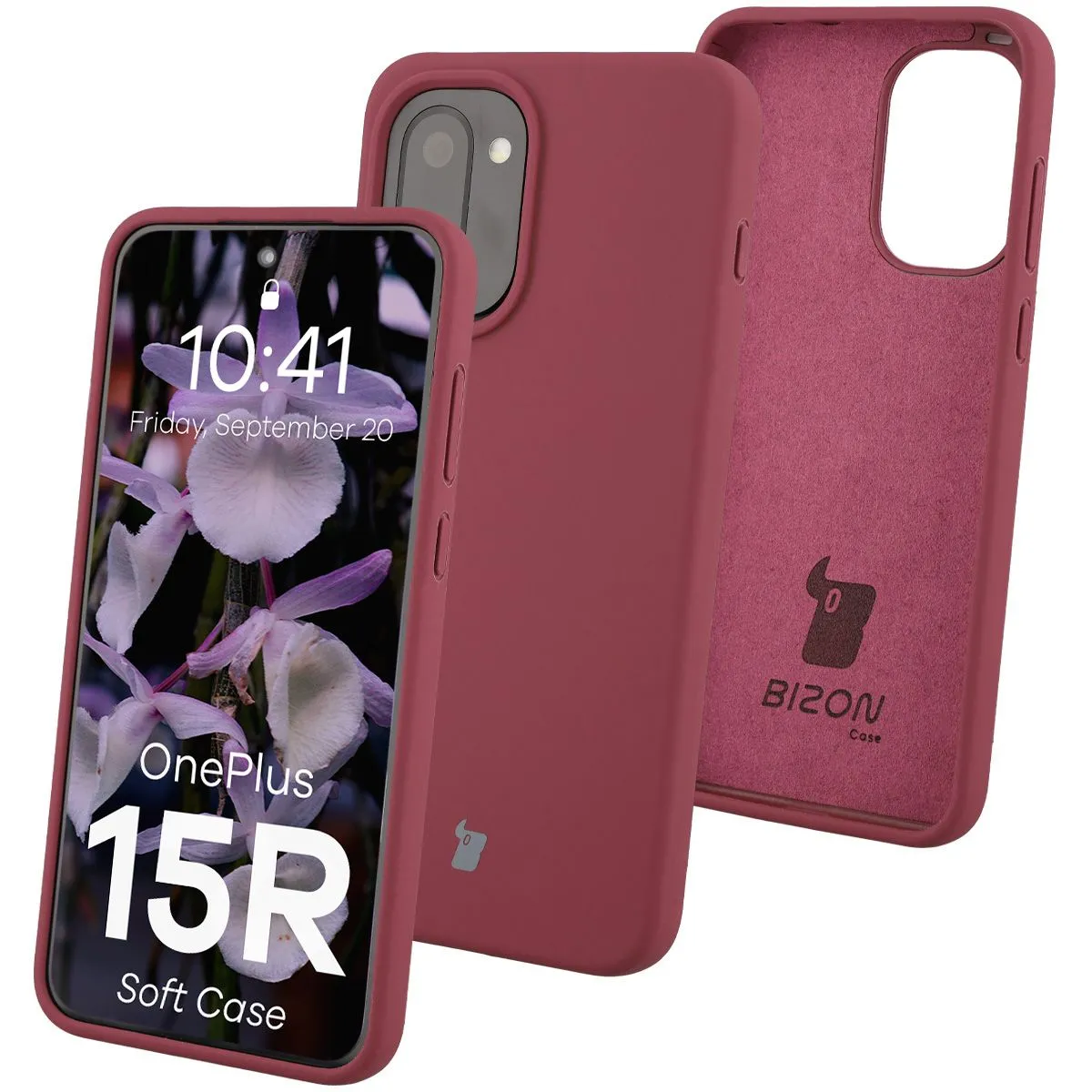 Etui Bizon Soft do OnePlus 15R Śliwkowy