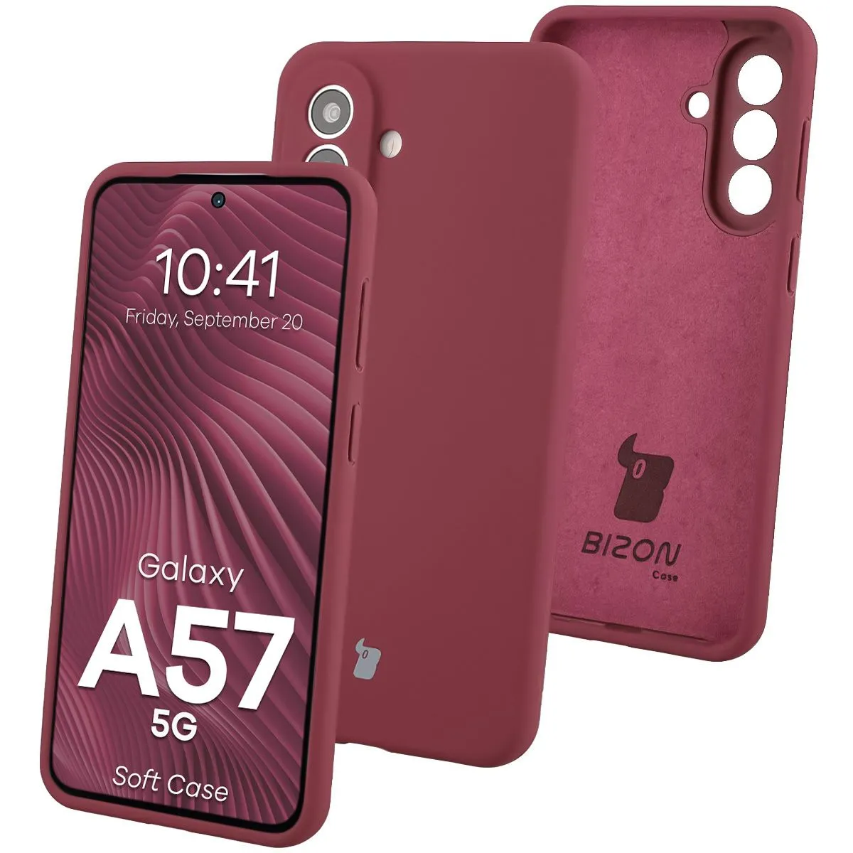 Etui Bizon Soft do Galaxy A57 5G Śliwkowy