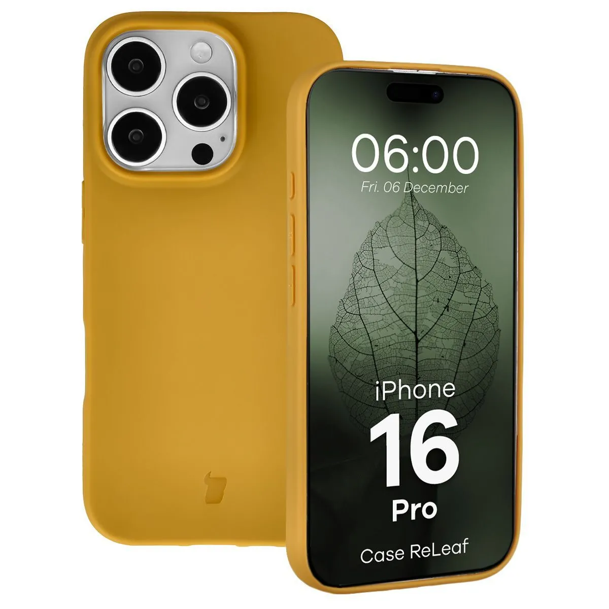 Etui Bizon ReLeaf do iPhone 16 Pro Musztardowy