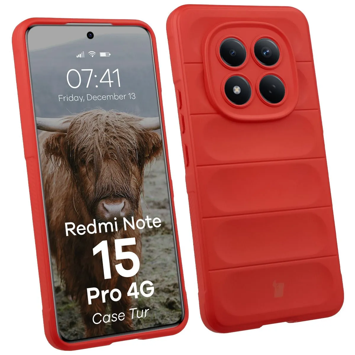 Etui Bizon Tur do Xiaomi Redmi Note 15 Pro 4G Czerwony