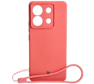 Bizon Silicone Sq do Xiaomi Poco X6 / Redmi Note 13 Pro 5G Różowo-Czerwony