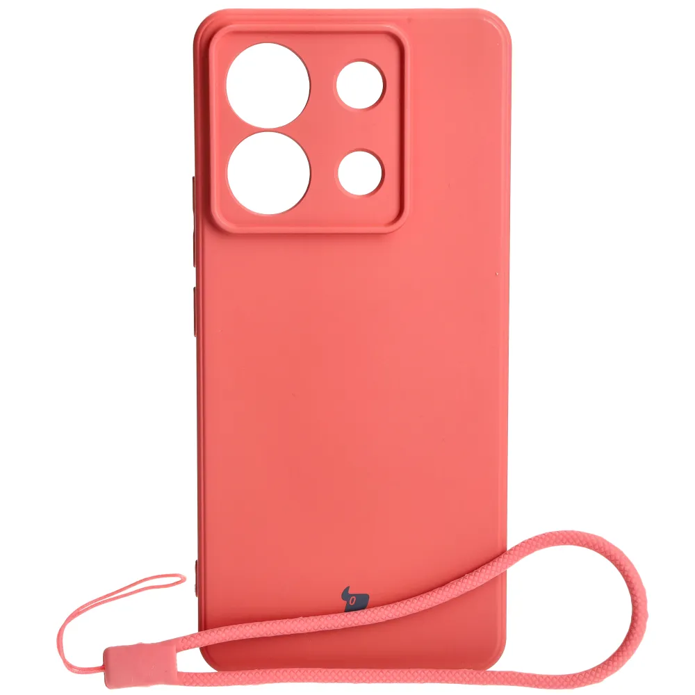 Etui Bizon Silicone Sq do Xiaomi Poco X6 / Redmi Note 13 Pro 5G Różowo-Czerwony